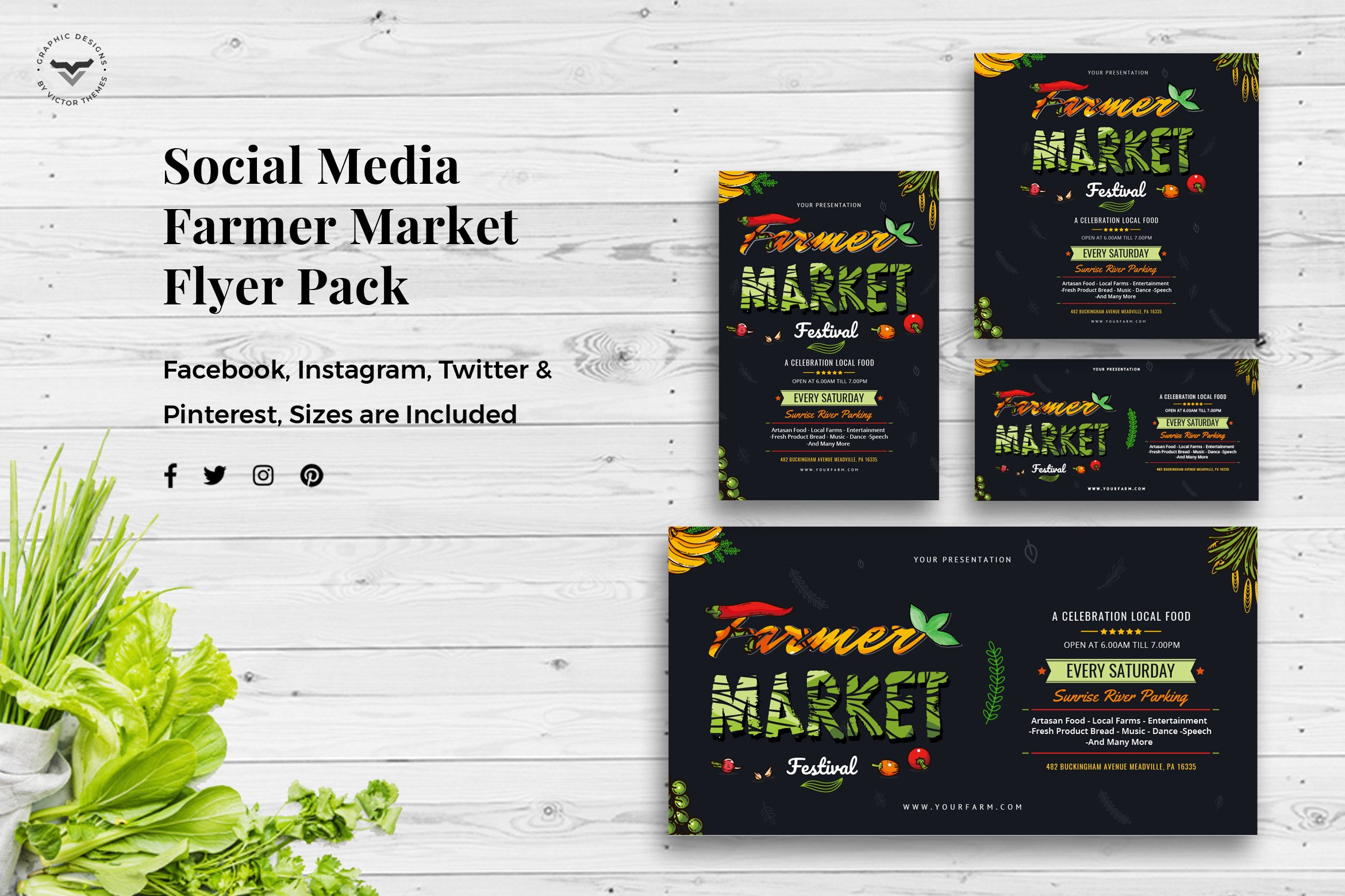 Social Media Templates Organic Market﻿ Pack