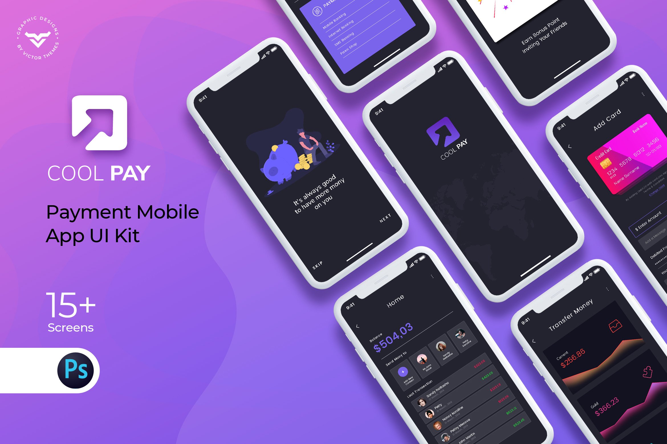 Cool Pay Payment Mobile App UI Kit