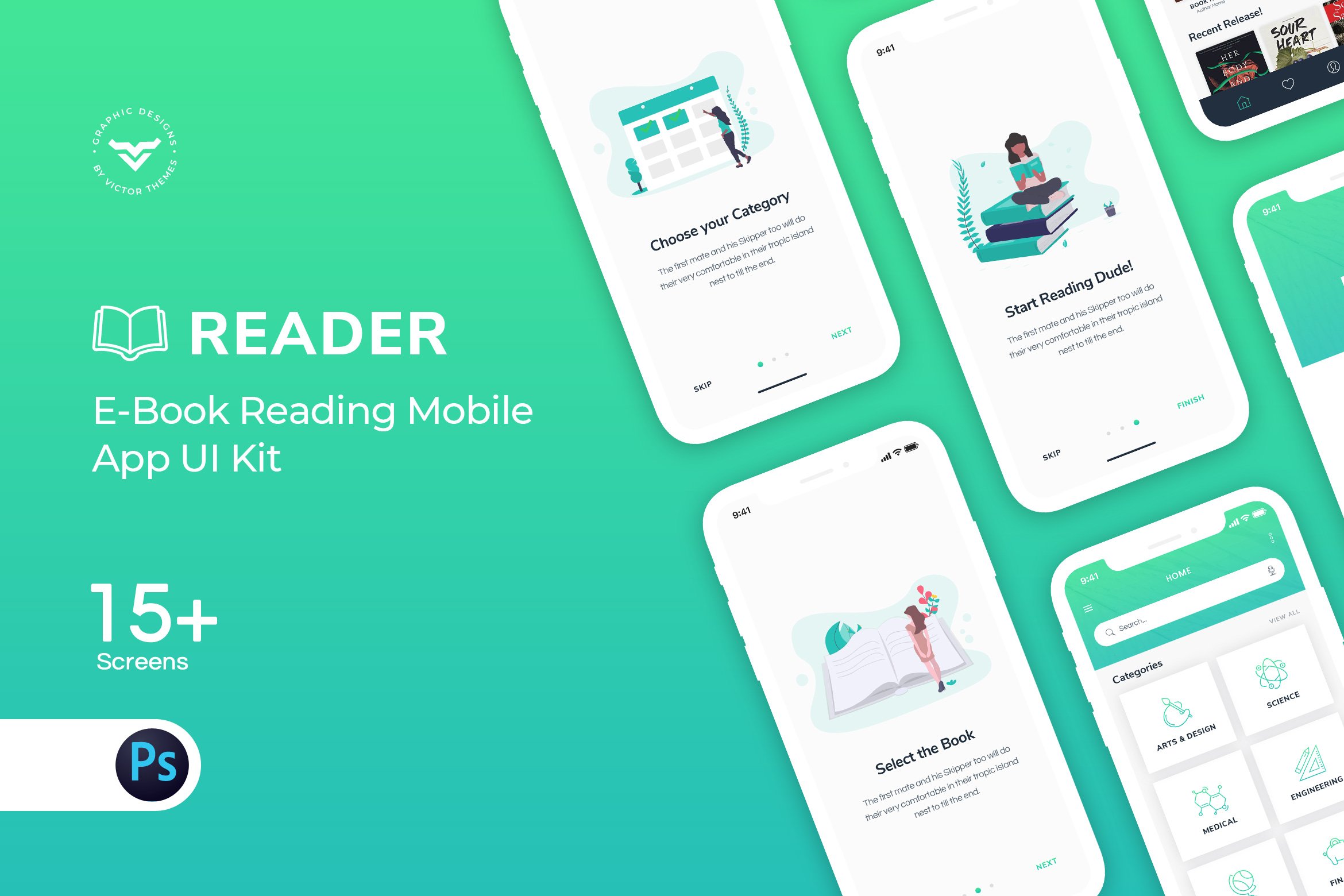 E-Book Mobile App UI Kit
