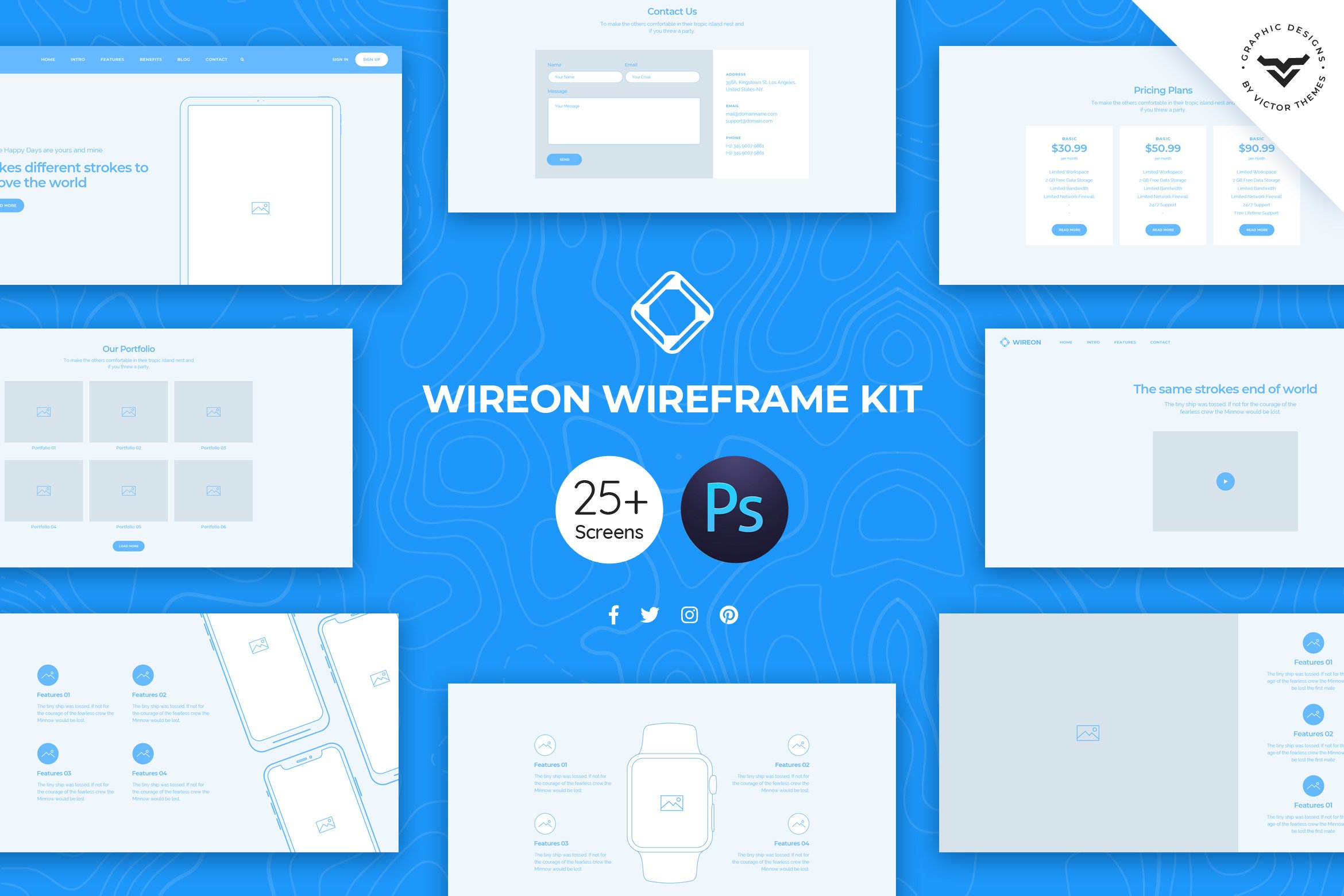 Wireon Web Wireframe Kit
