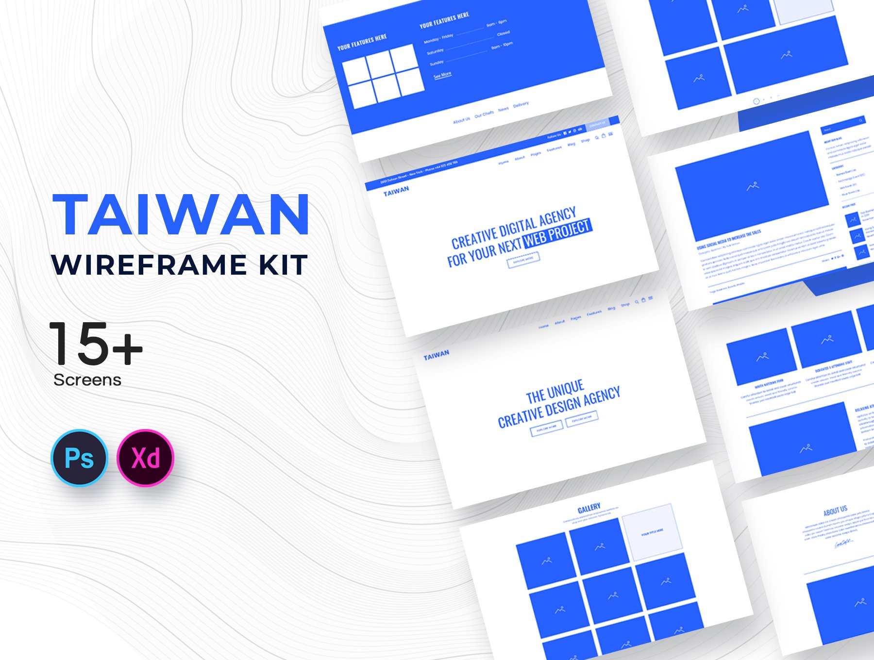Taiwan Web Wireframe Kit