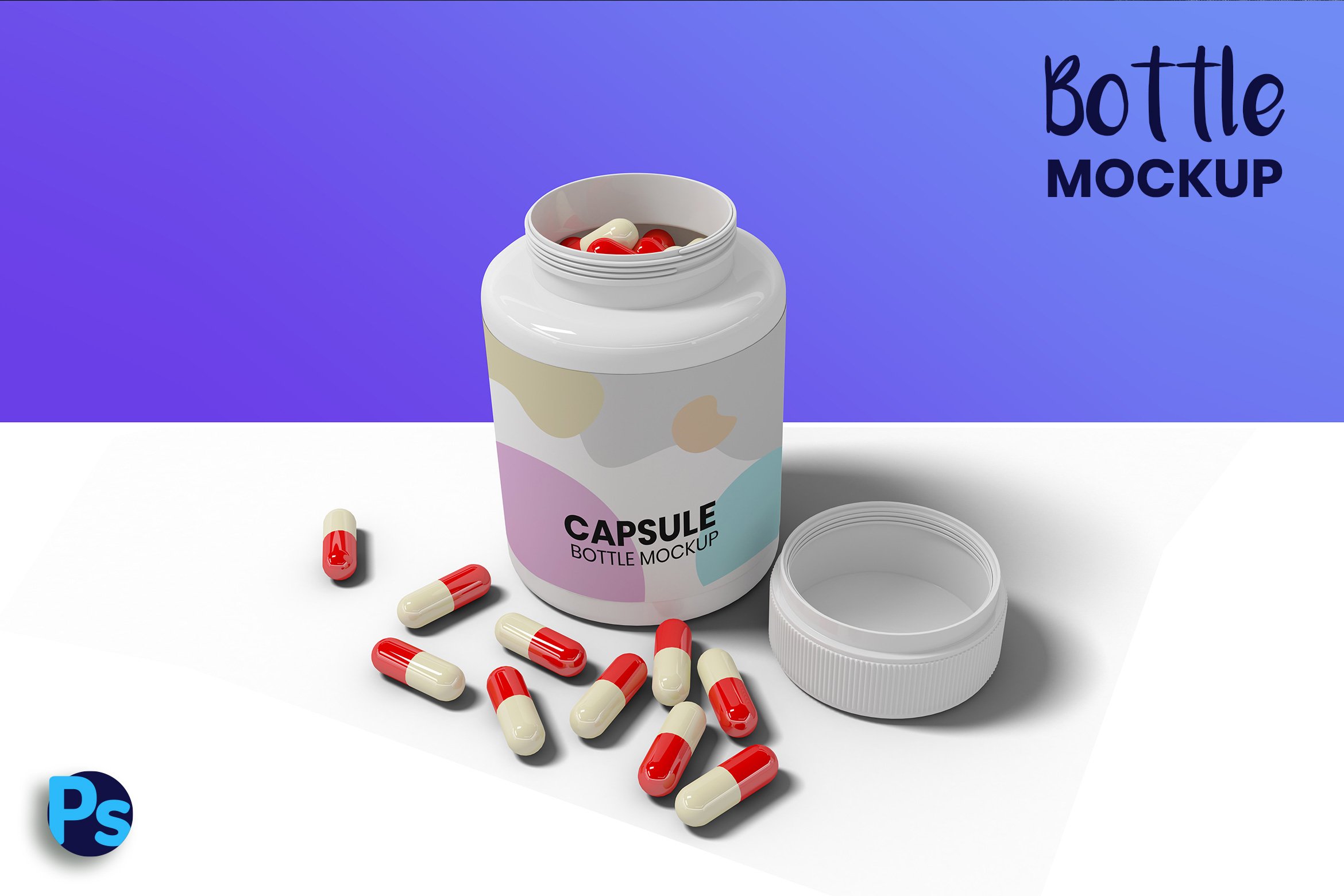 Capsule Bottle Mockup