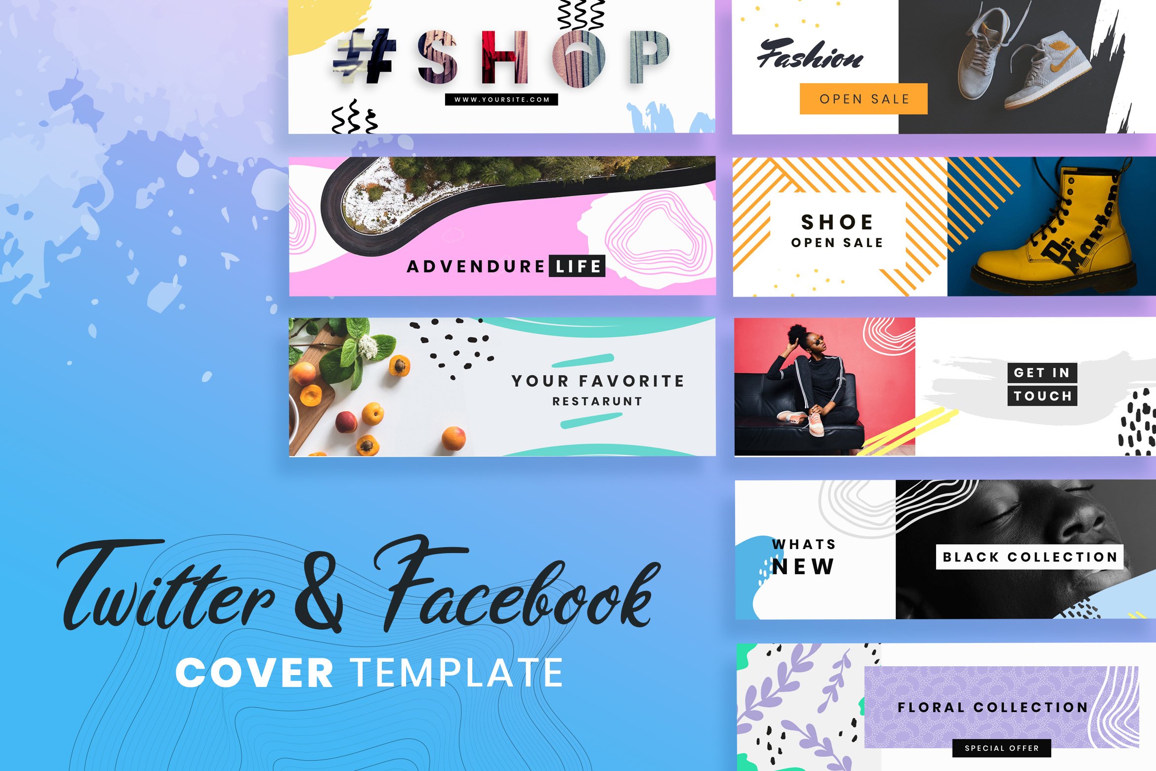 Facebook & Twitter Cover Templates
