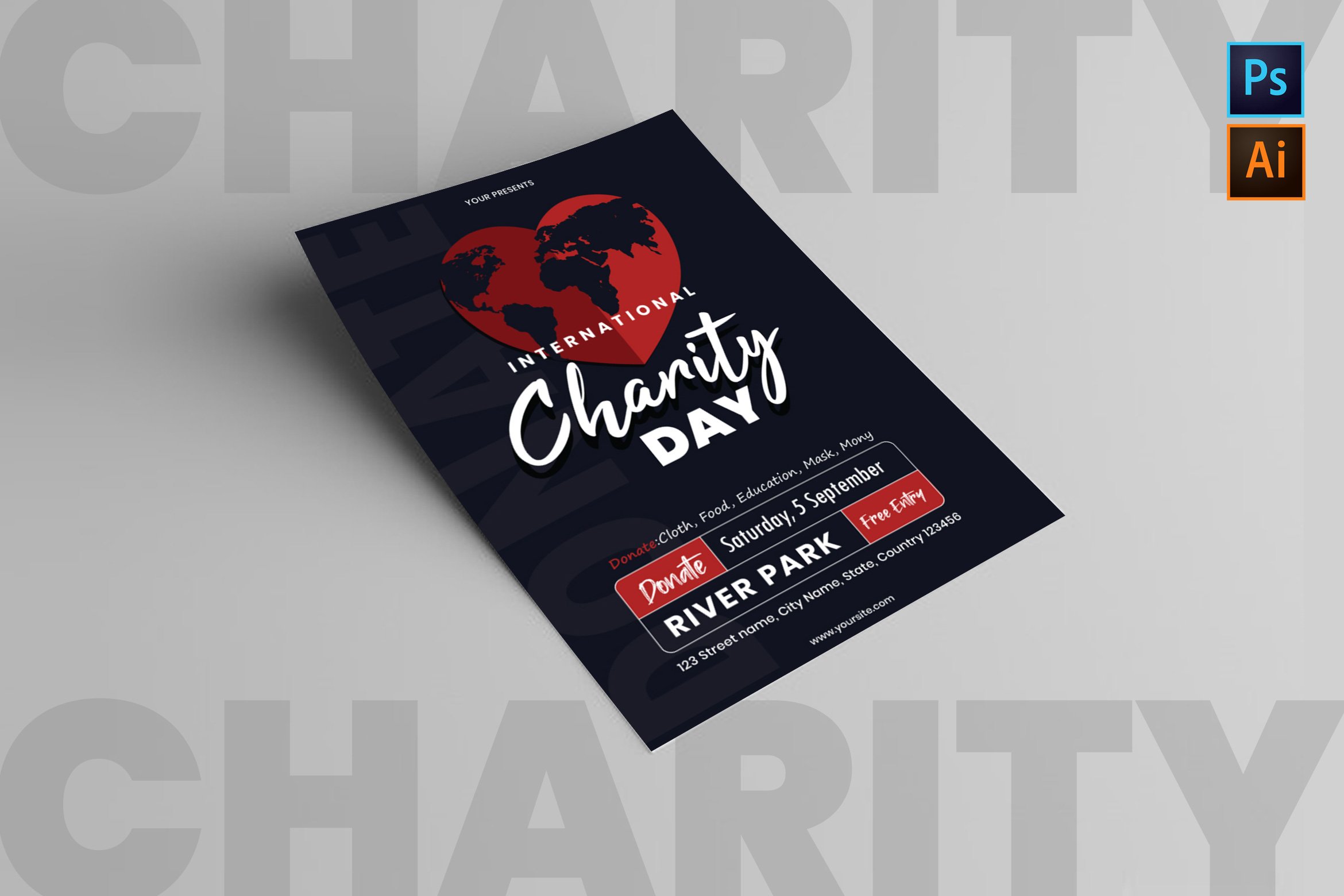 International Day of Charity Flyer Template