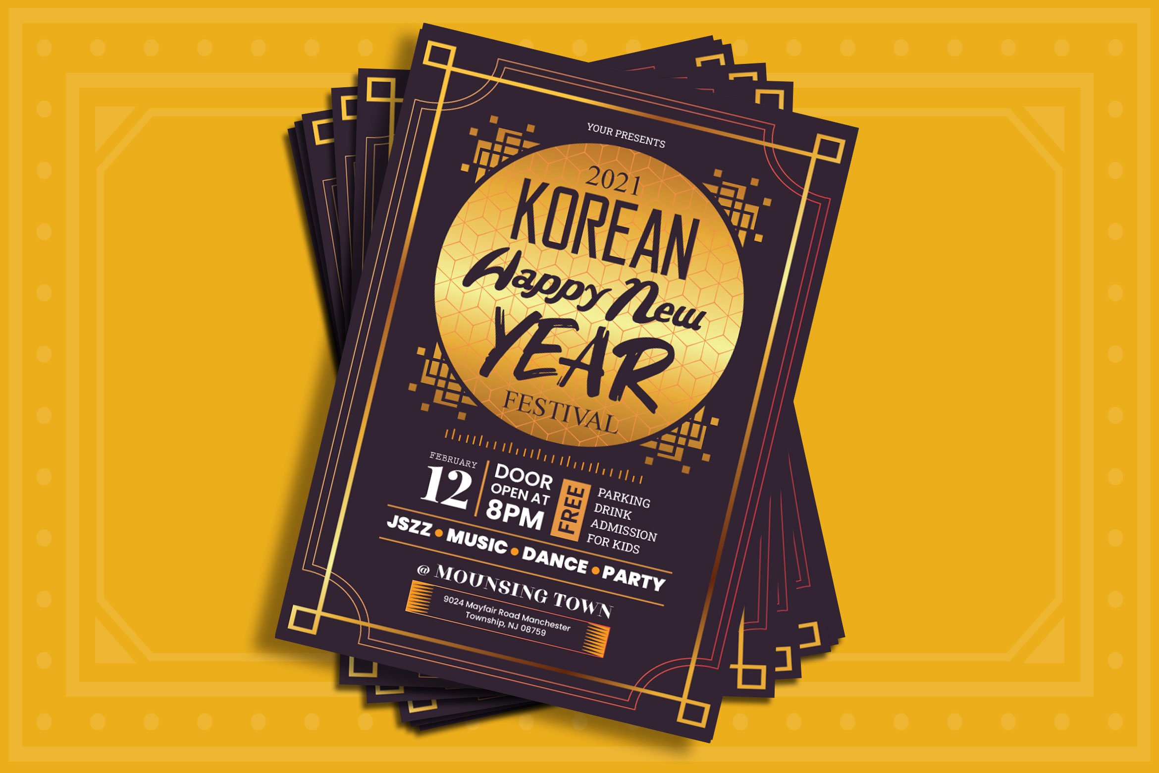 Korean New Year Flyer Template