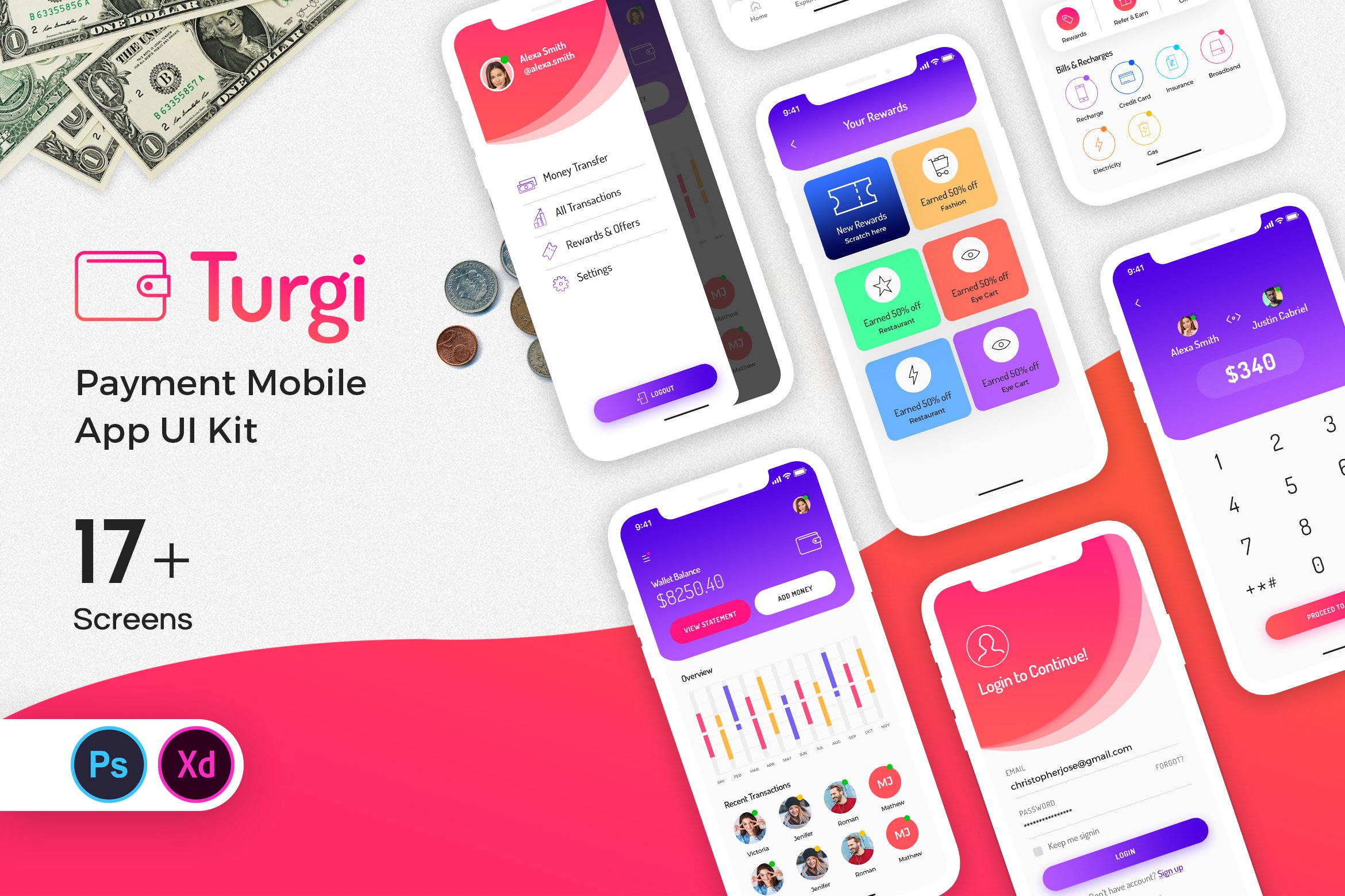 Turgi Payment Mobile App UI Kit