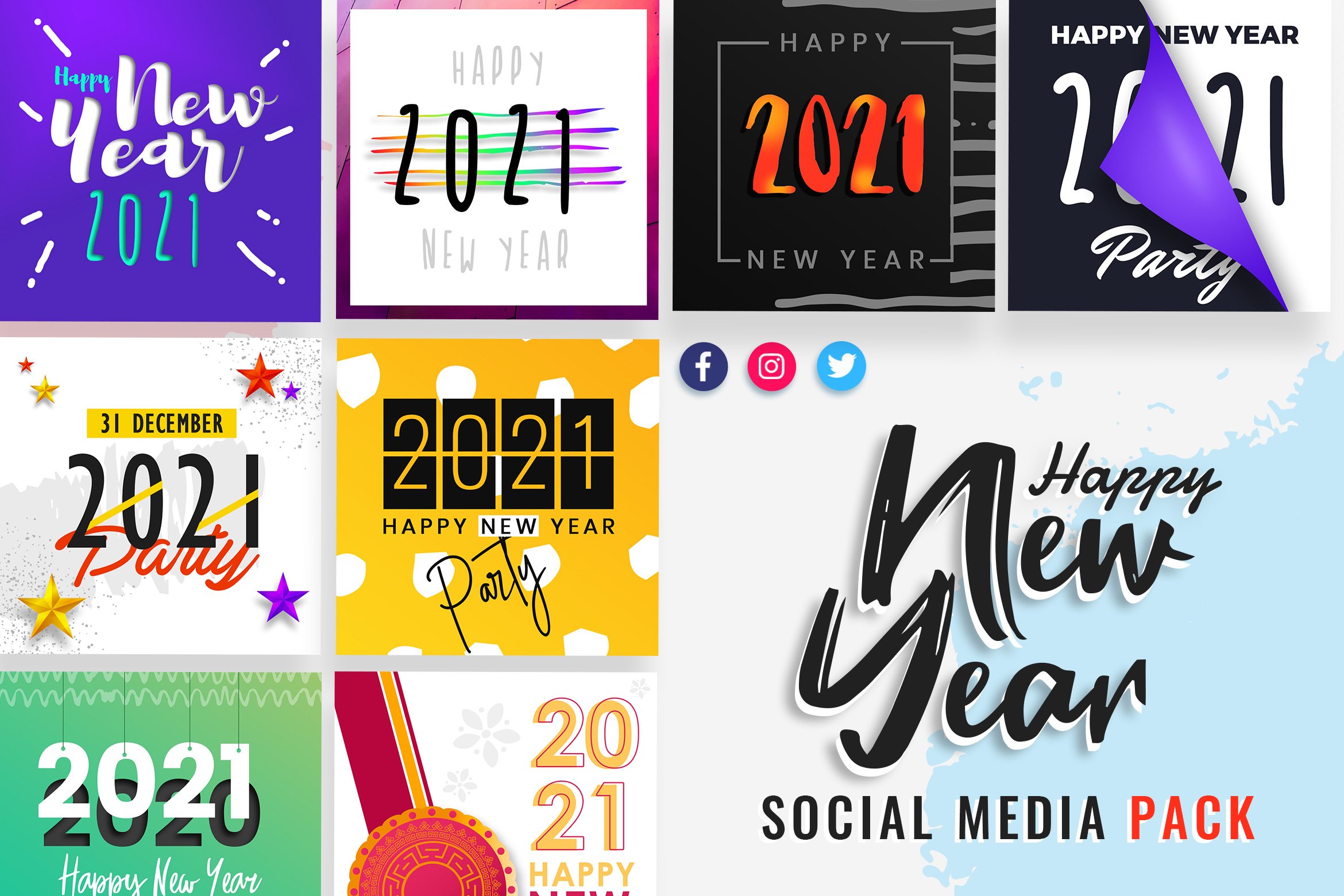 New Year Social Media Post Templates