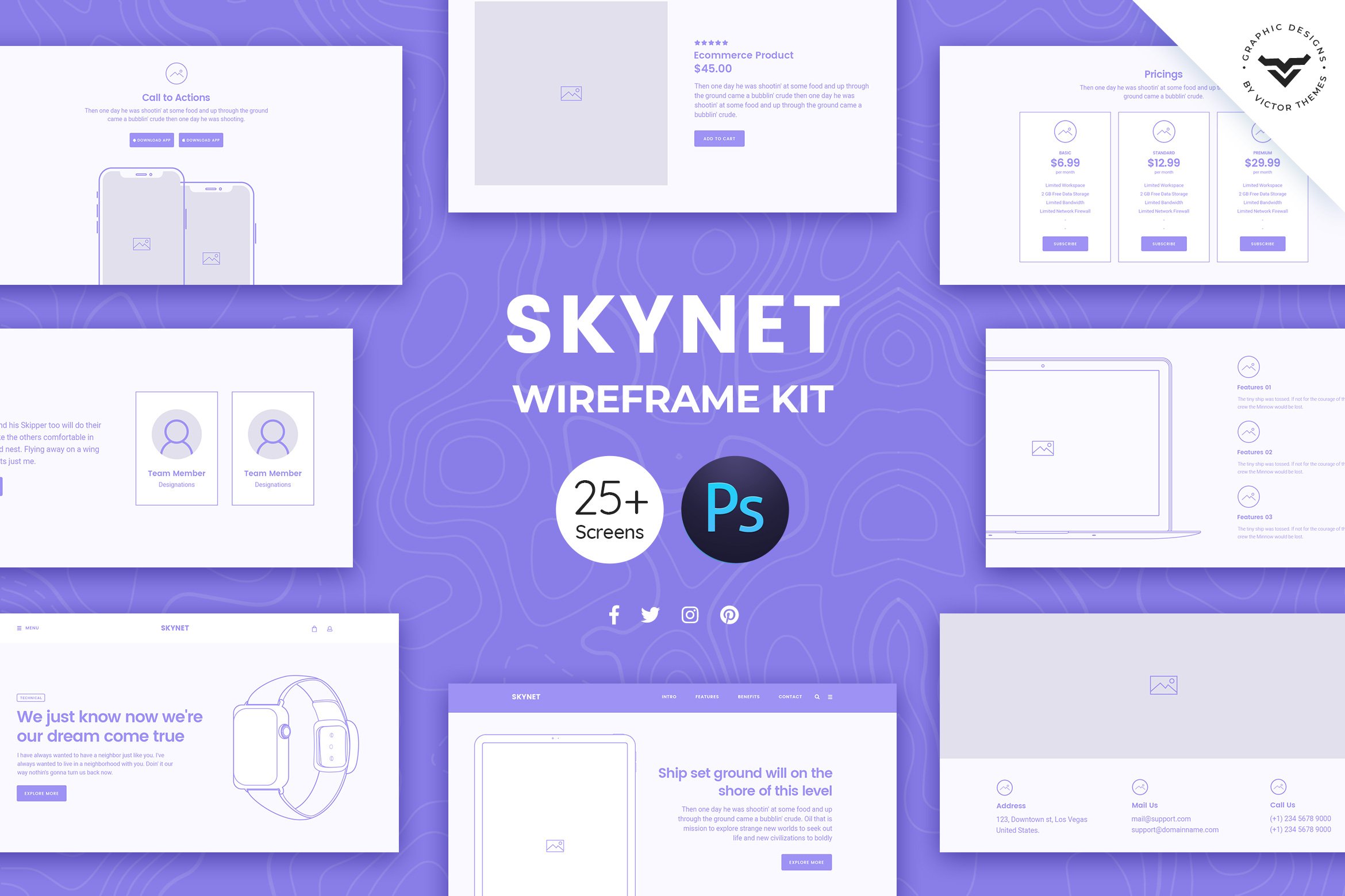 Skynet Web Wireframe Kit