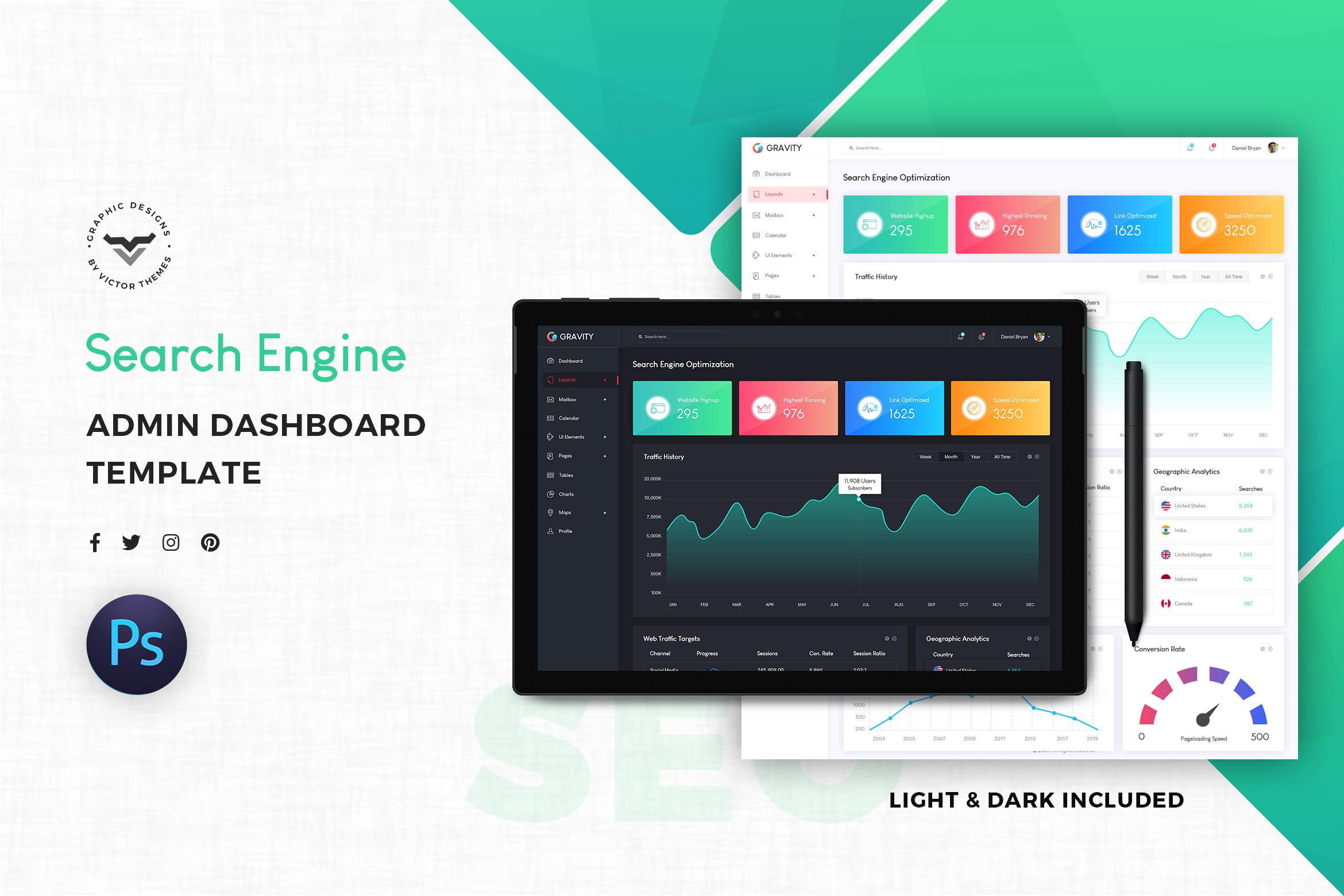SEO Admin Dashboard UI Kit