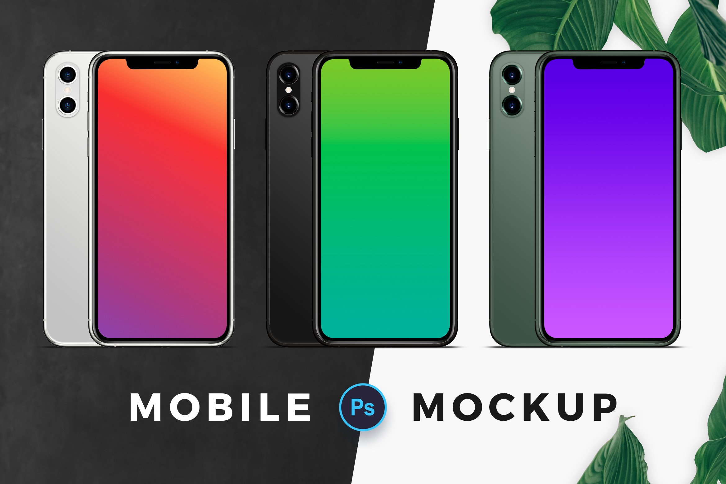 Three Color Mobile Mockup