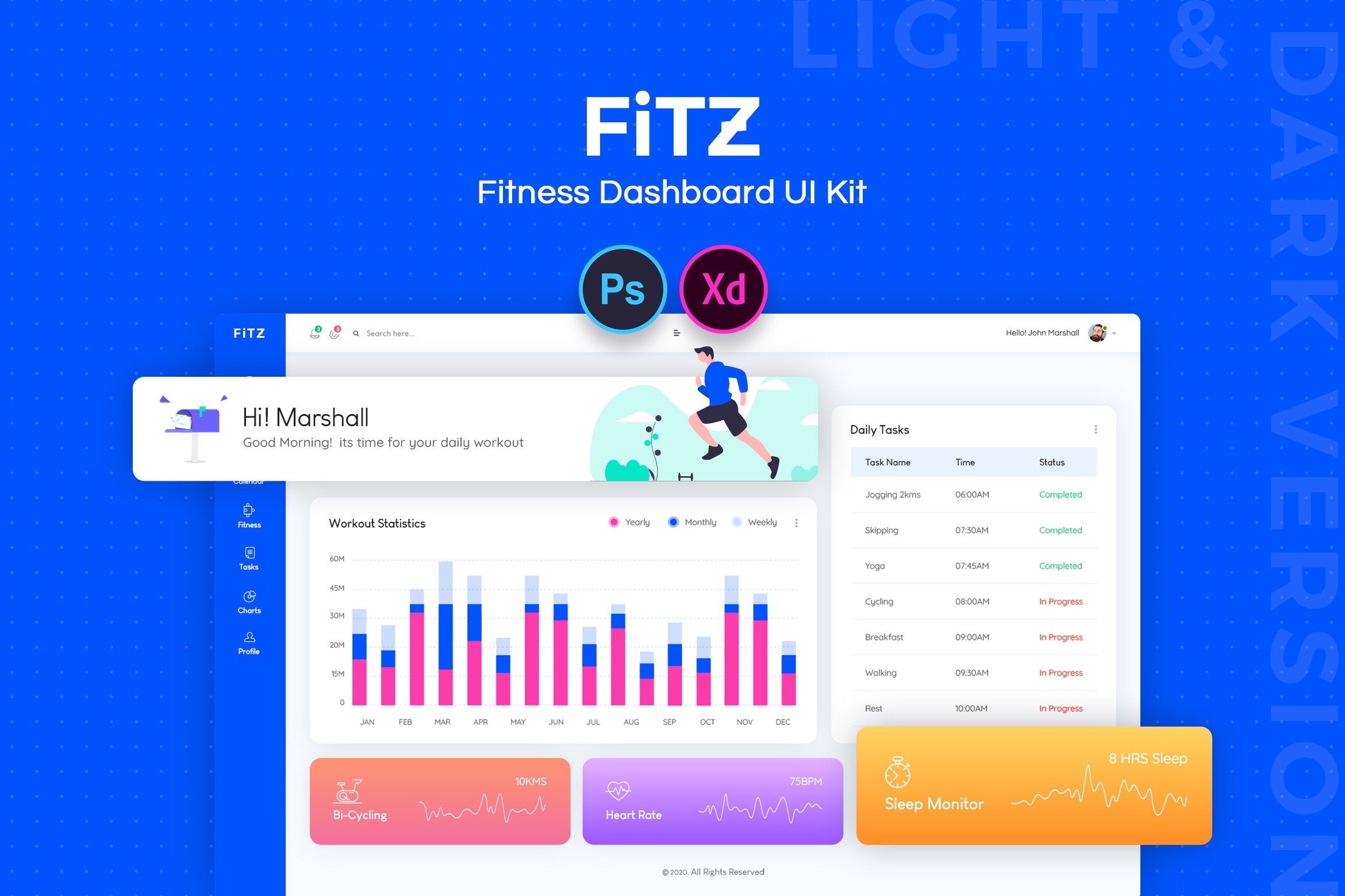 Fitz : Fitness Dashboard UI Kit
