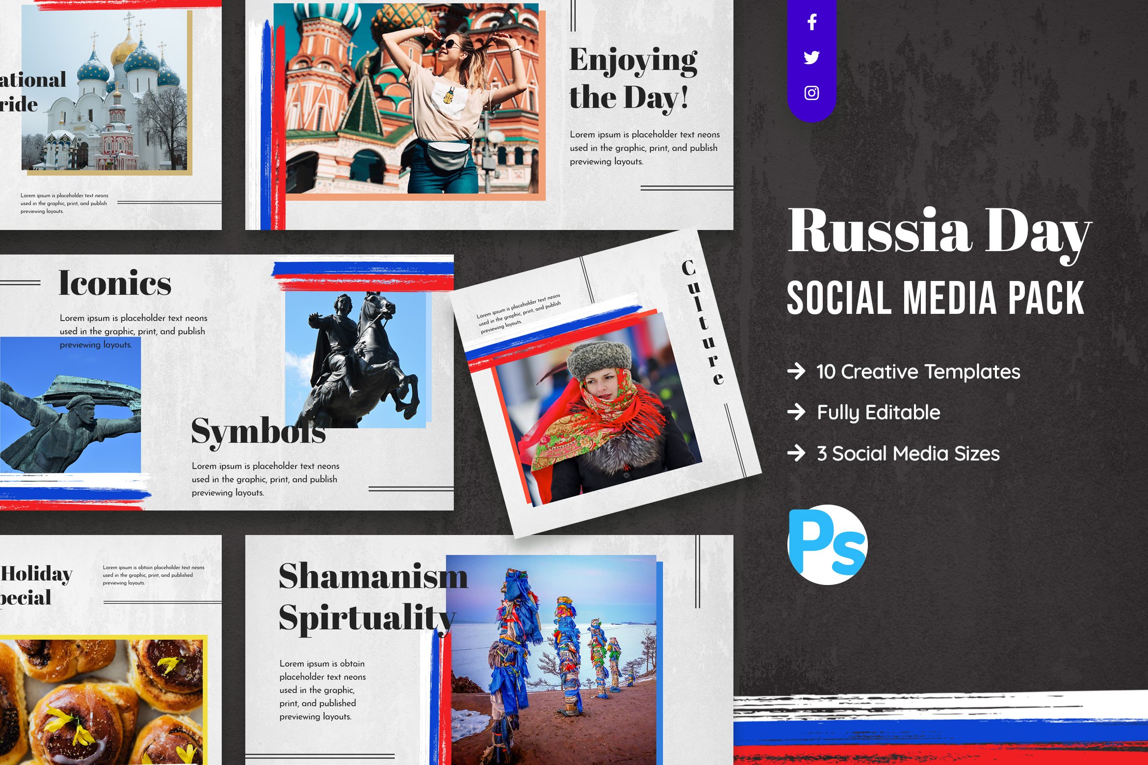 Russia Day Social Media Template