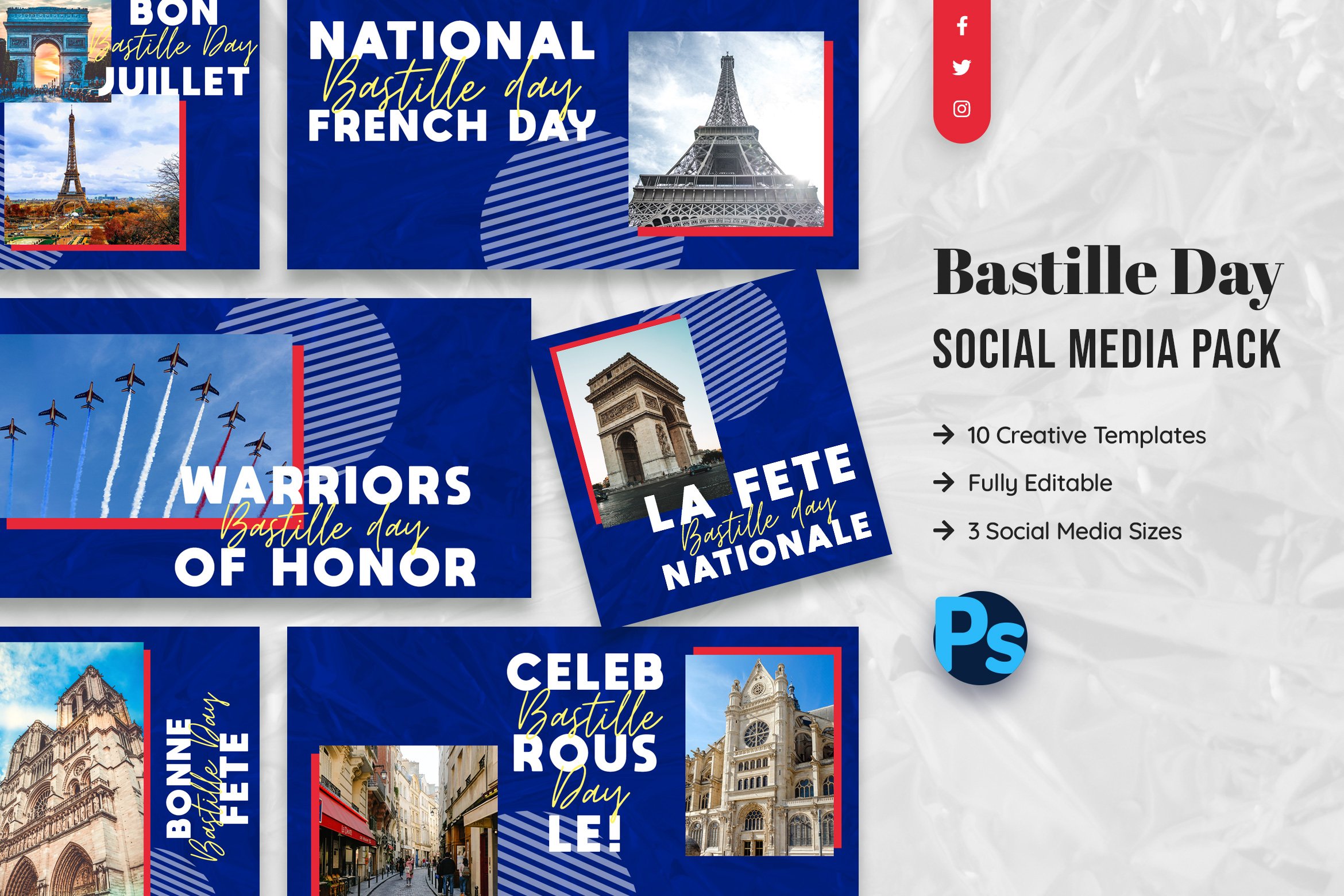 Bastille Day Social Media Template