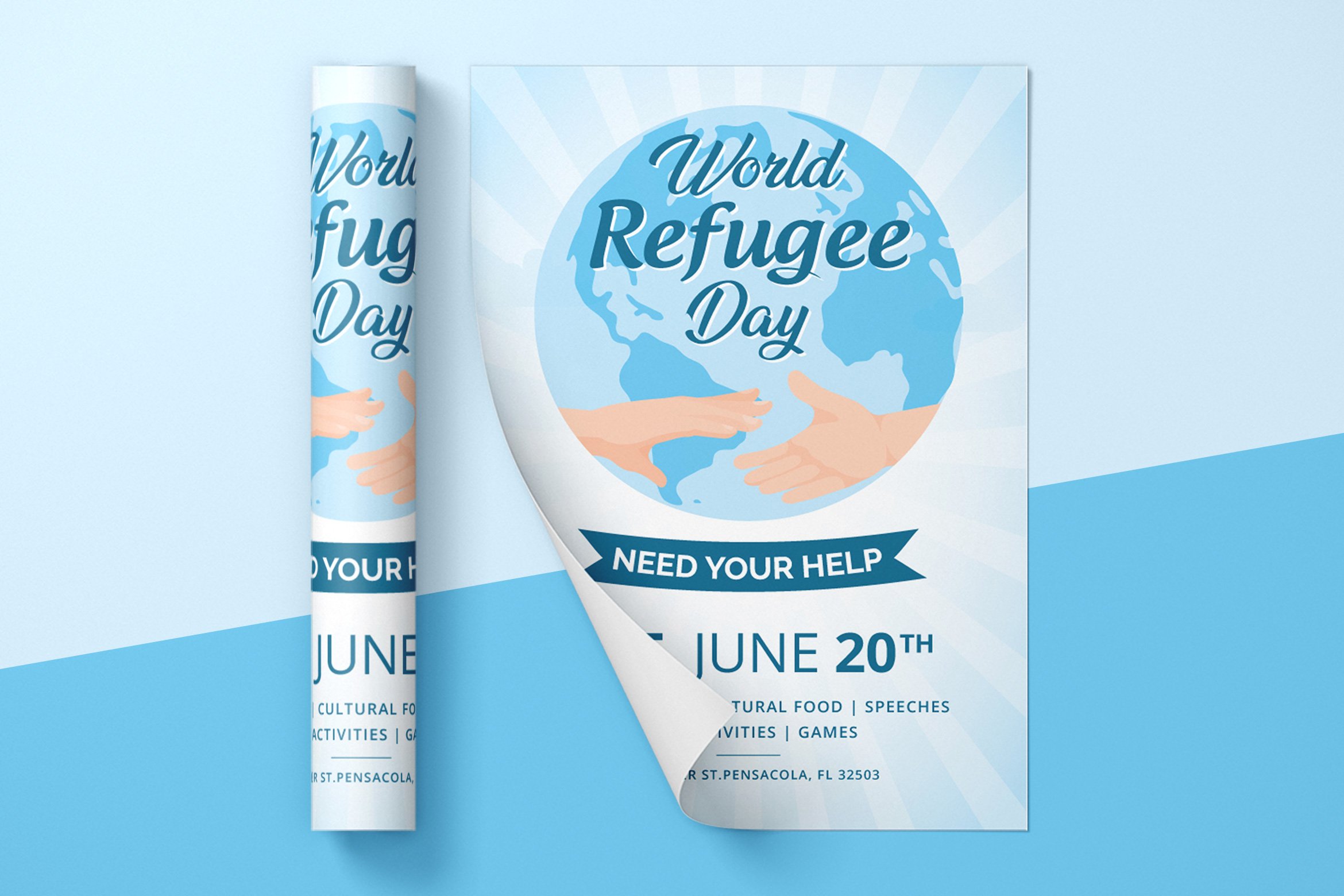 Refugee Day Flyer Template