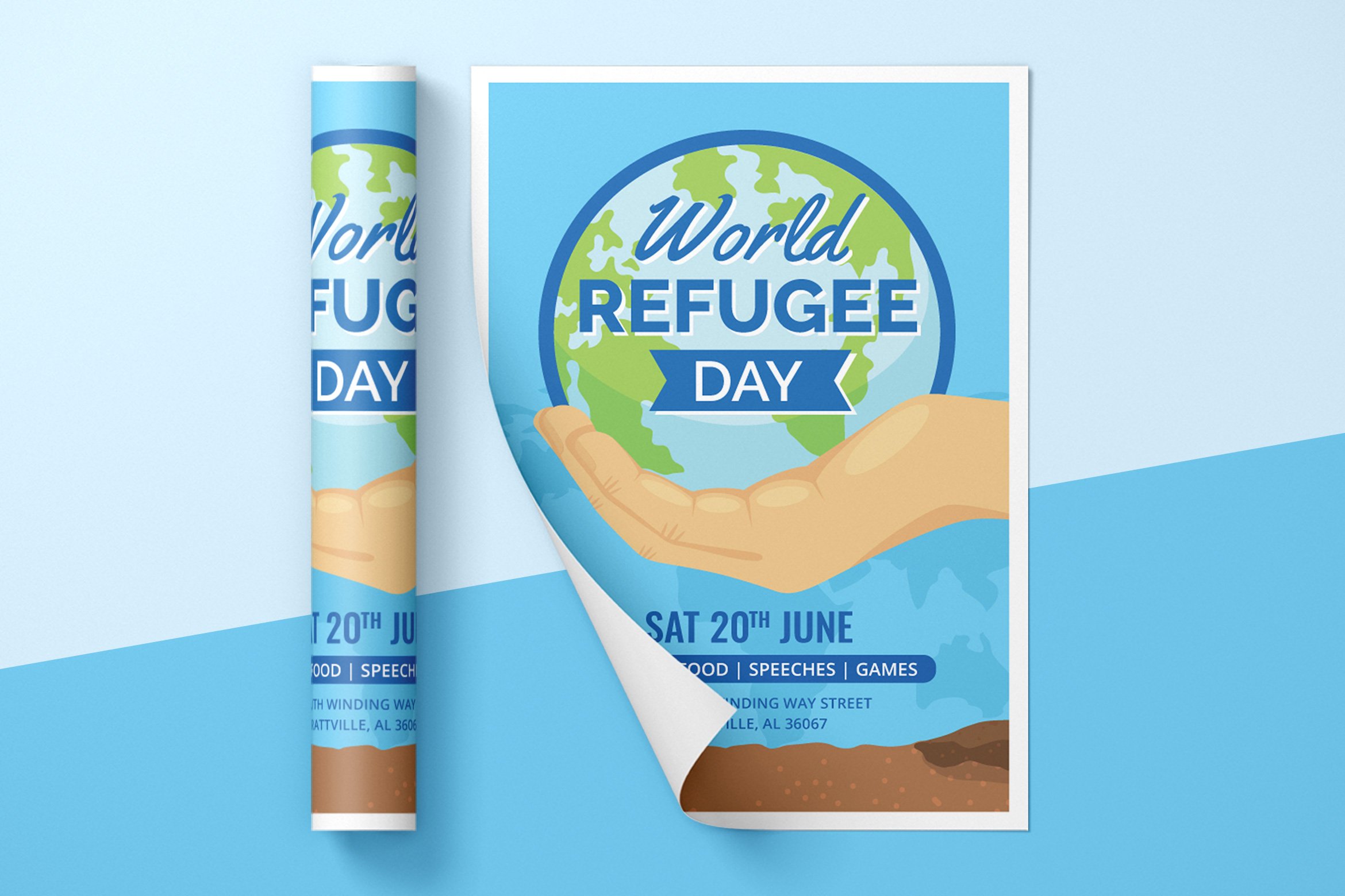 Refugee Day Flyer Template