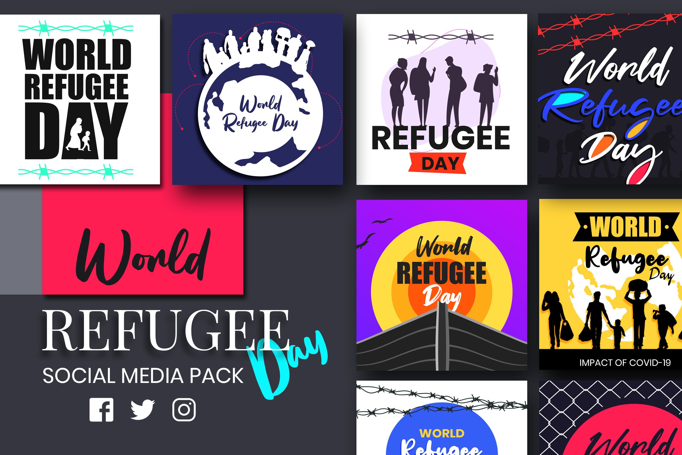 World Refugee Day Social Media Template