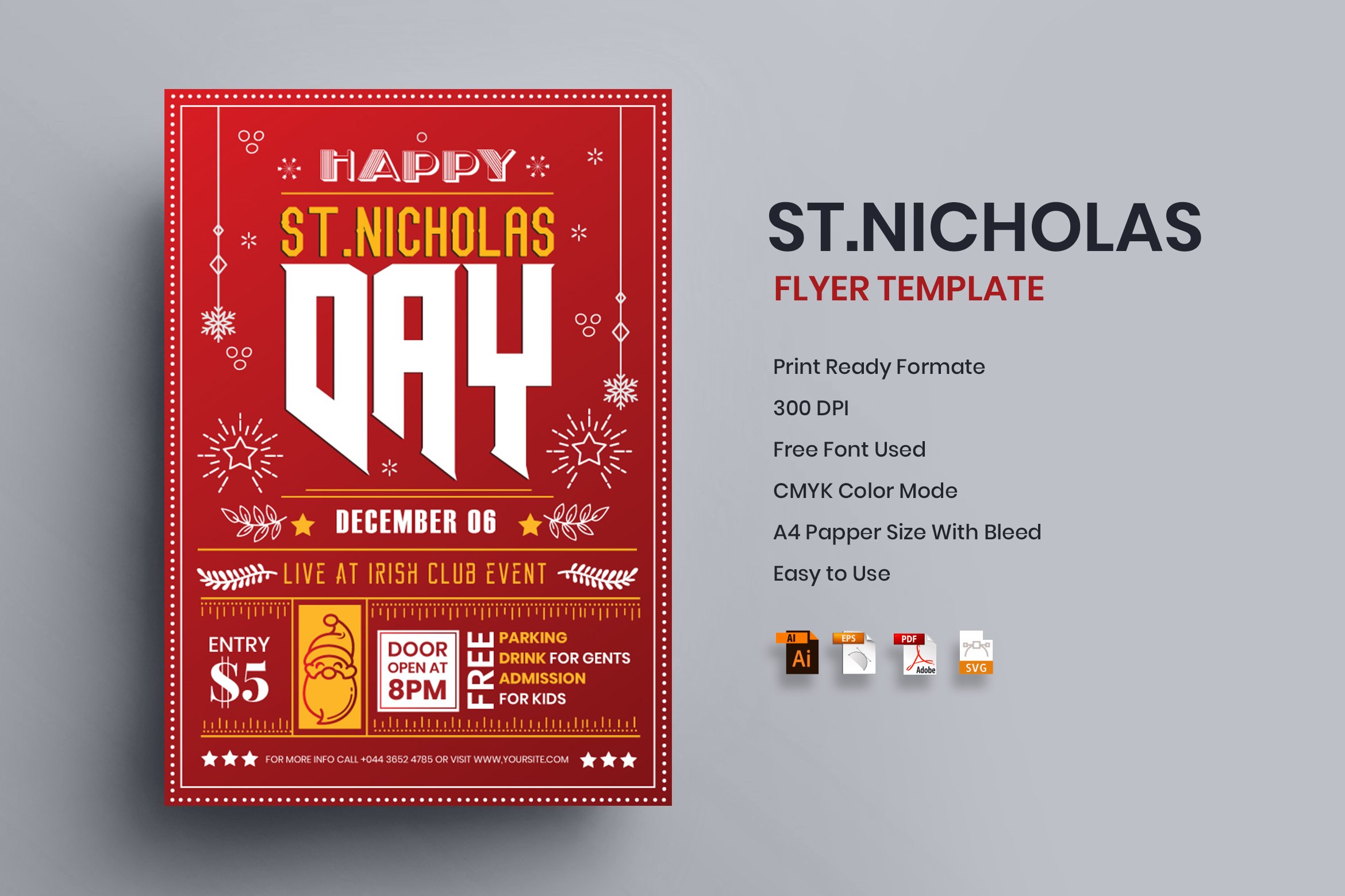 Saint Nicholas Day Flyer Template
