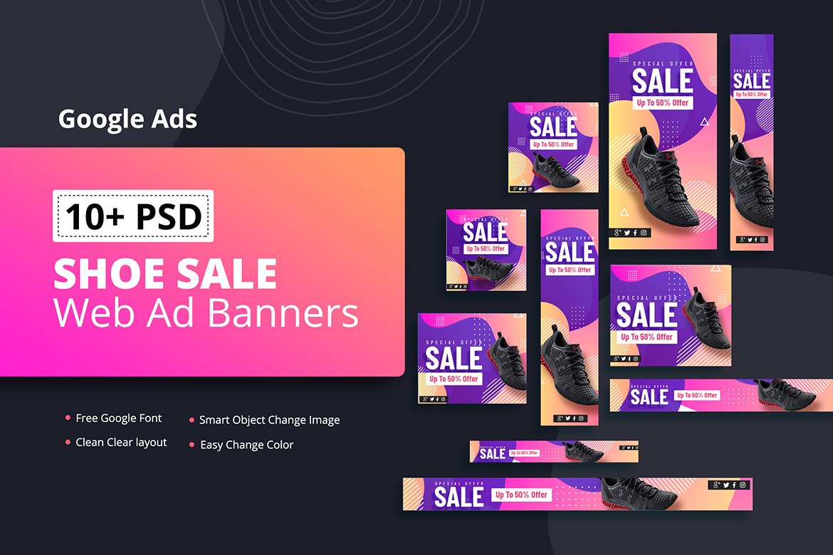Shoe Sale Ad Banners Template