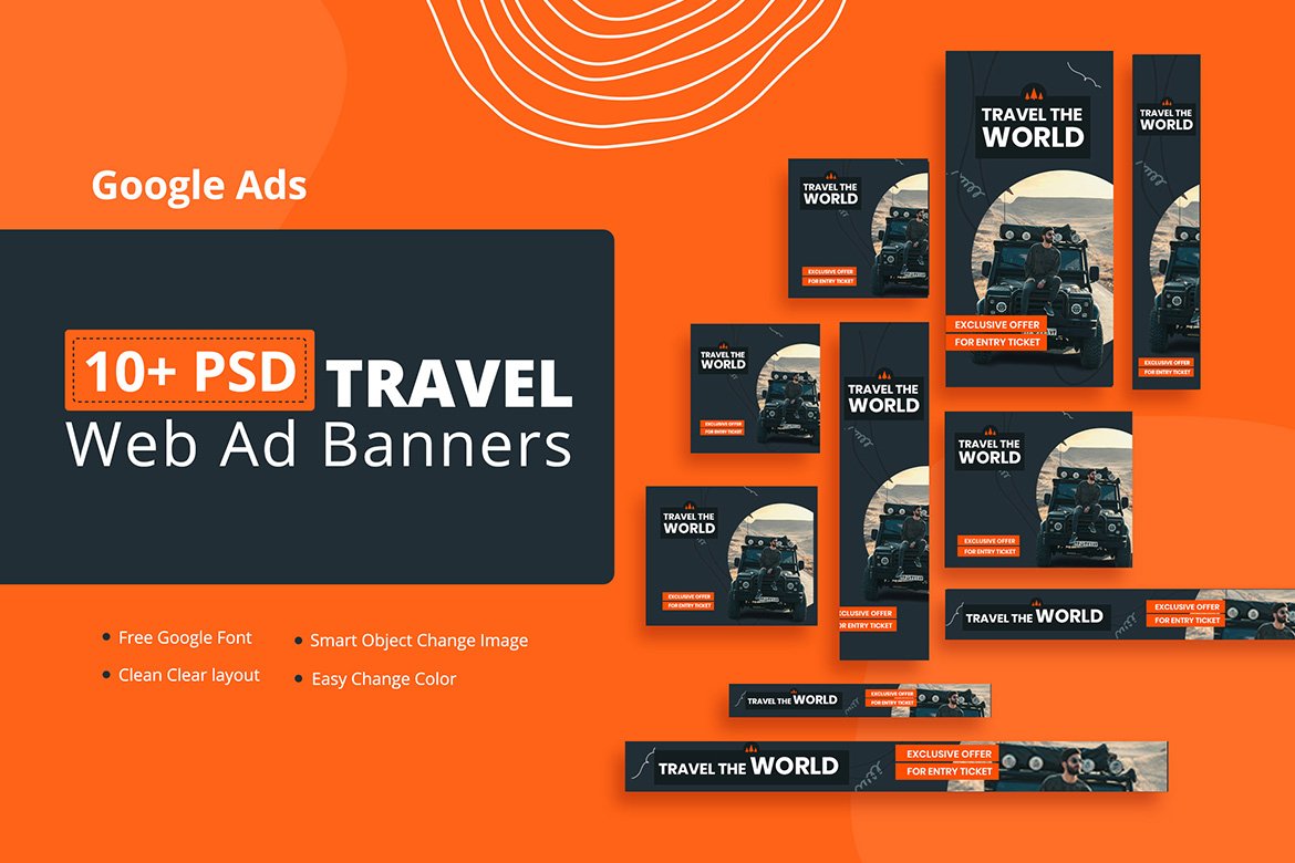 Travel Google Ads Banners Template