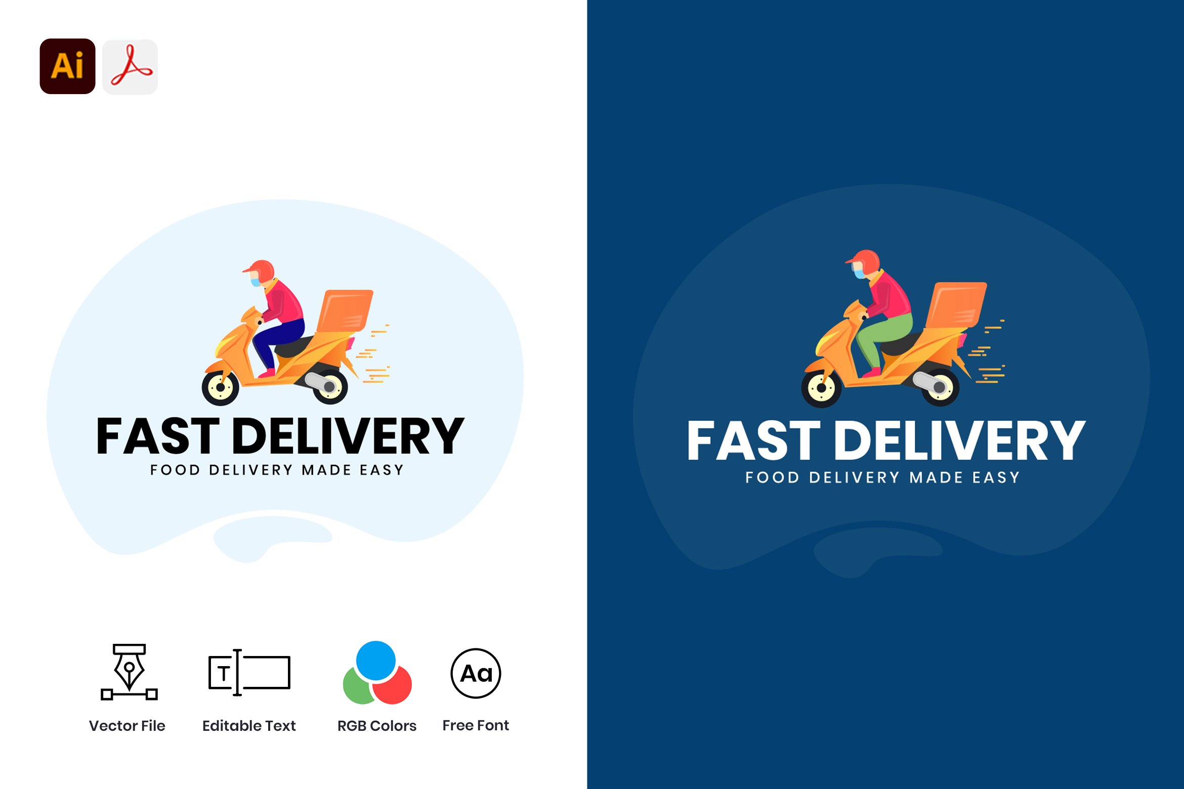 Food Delivery Boy Logo