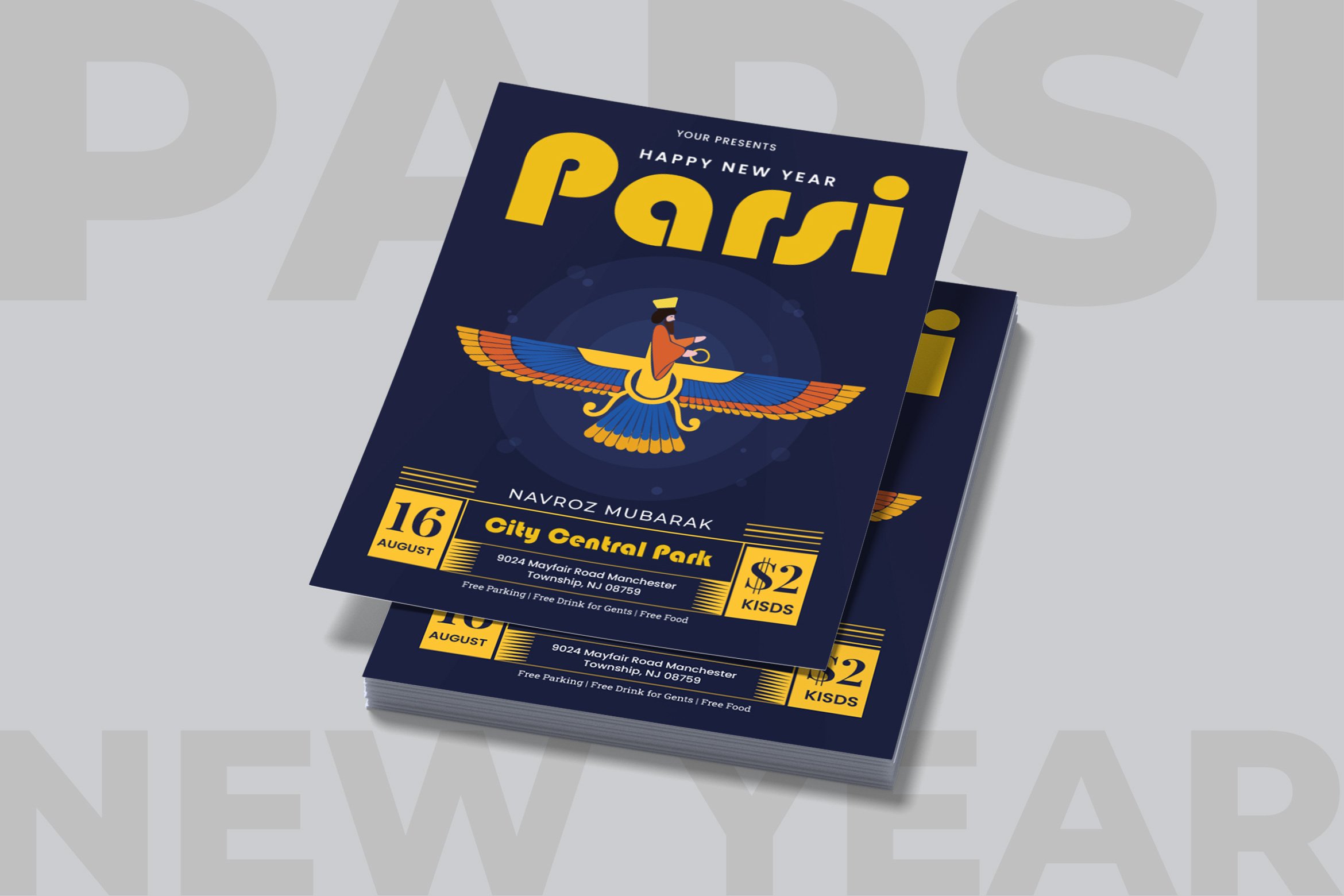 Parsi New Year Flyer Template