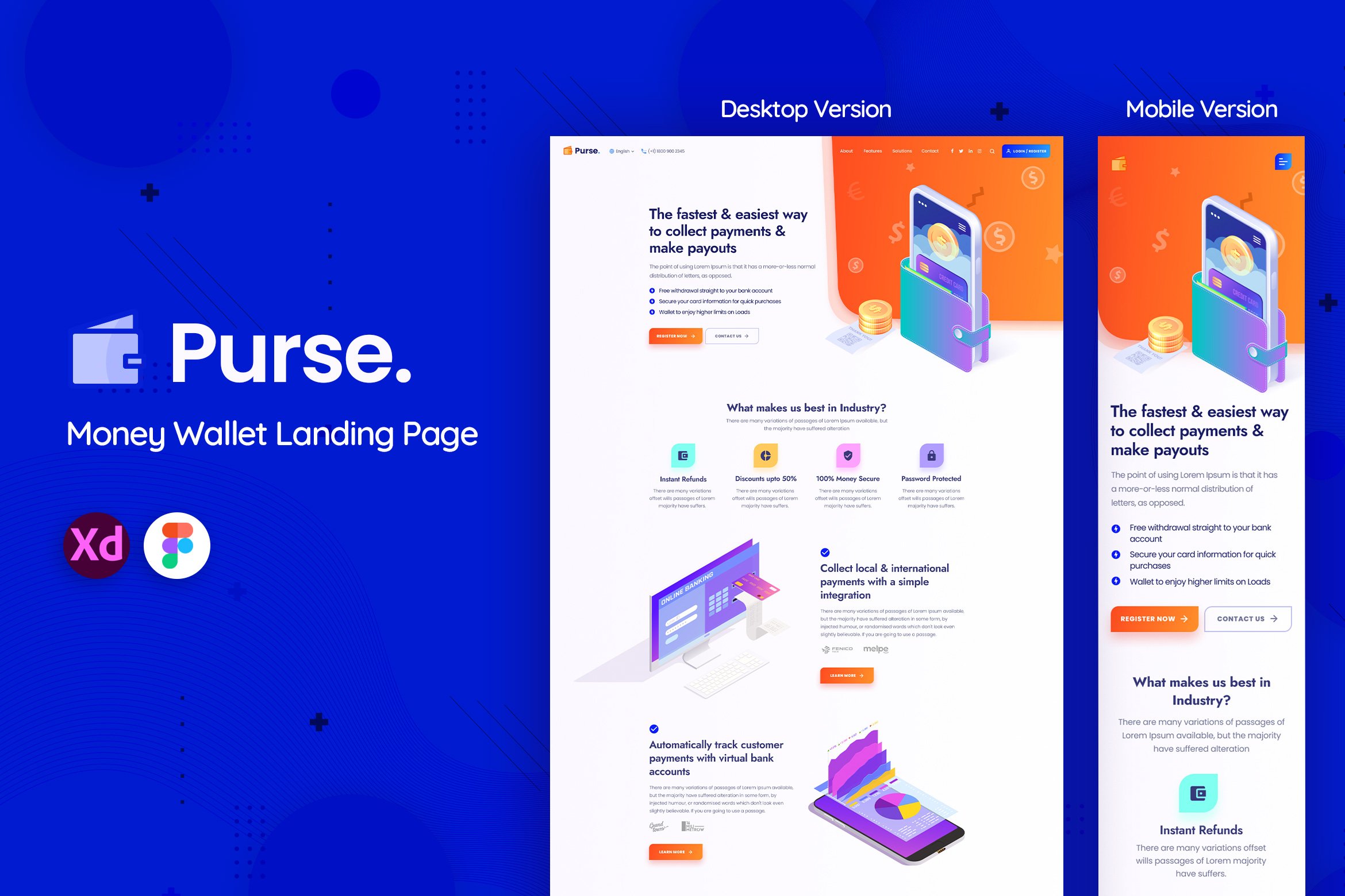 Purse Wallet Landing Page Template